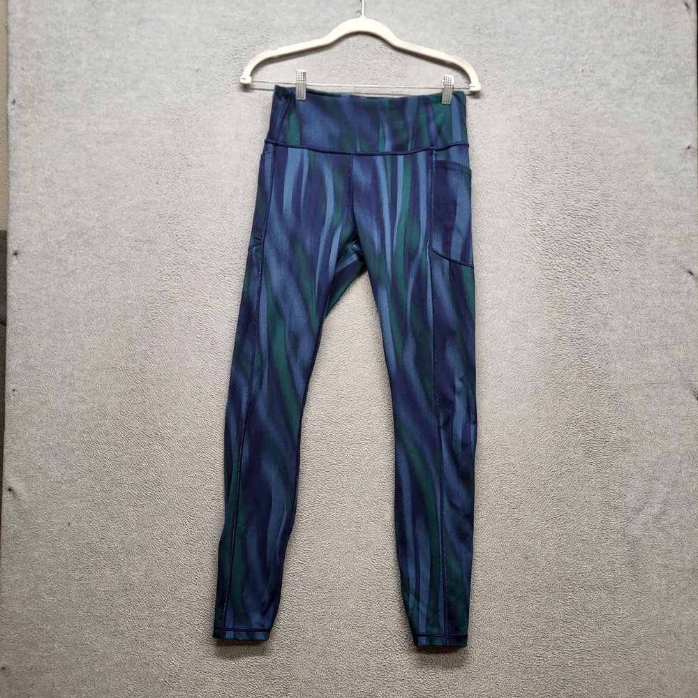 Victoria's Secret Women Activewear Pants M Blue Legging Geometric High Rise